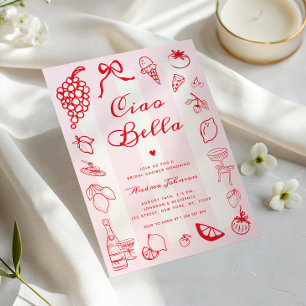Ciao Bella Italienskt Handritat Citron Bröllopsdus Inbjudningar