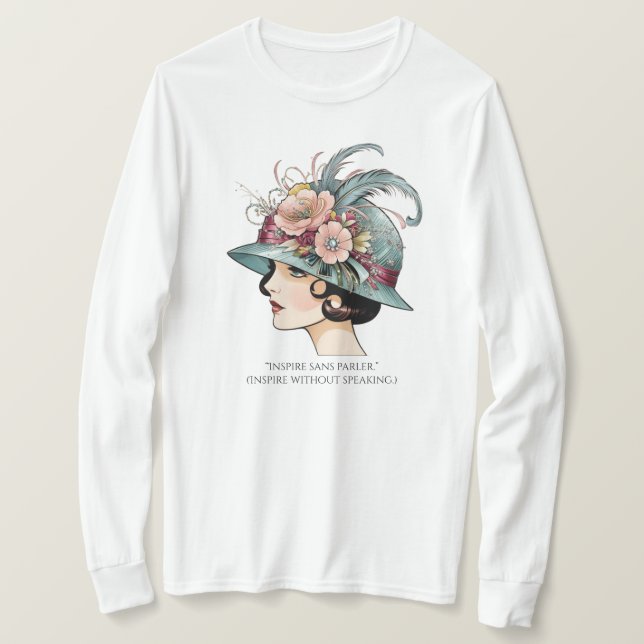 Ciao Bella – La Muse Art Deco Fransk Dam T Shirt (Design framsida)