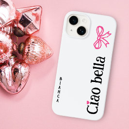 Ciao Bella Rosa Heart Ribbon Namn Italy Sketch