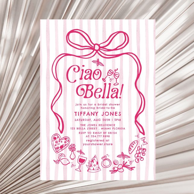 Ciao Bella Rosa Italy Lemons Möhippa Inbjudningar (Skapare uppladdad)