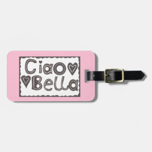 Ciao Bella Rosa och svart bagagemärkning Bagagebricka