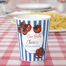 Ciao bella tomato stripes Italian bridal shower