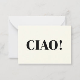 Ciao! Ciao, hej, hi, svart elfenben Rådkort
