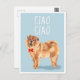 Ciao Ciao säger Chow Chow Hund Funny Pun Vykort (Front/Back)