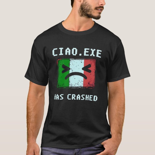 Ciao.exe har kraschat Rolig blåskärm Teknikdesign T Shirt (Framsida)