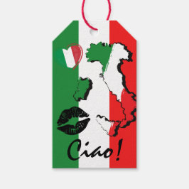 Ciao! Festive Italienska Flagga Gift Märkre Presentetikett