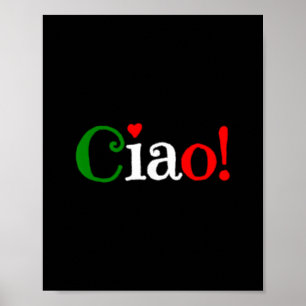 Ciao! Hälsning i italienska flaggans färger - Söt Poster