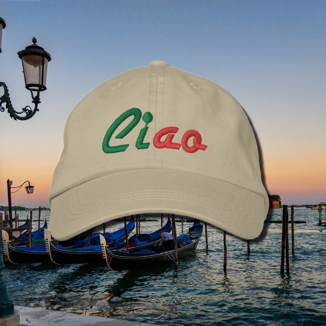Ciao - hälsning på italienska broderad keps (Skapare uppladdad)