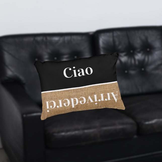 Ciao - hälsning på italienska prydnadskudde (Skapare uppladdad)