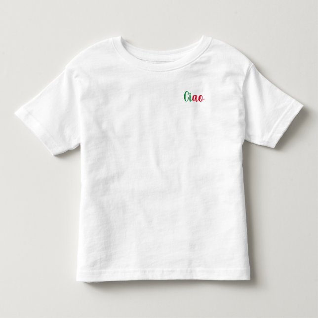Ciao - handskriven hälsning på italienska t shirt (Framsida)