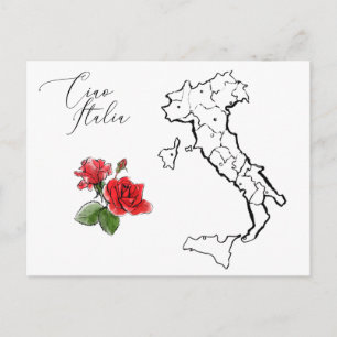 *~* Ciao Italia Italia Karta i Italien Vykort