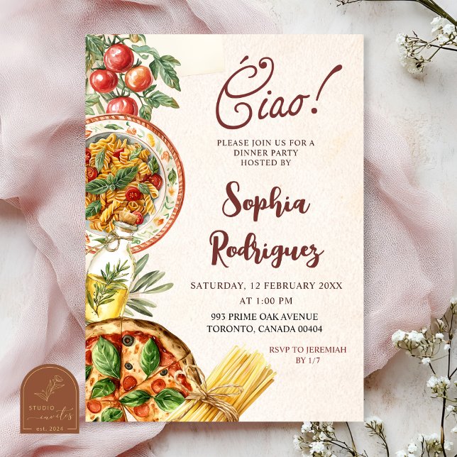 Ciao Italian Dinner Party Invitation Inbjudningar (Skapare uppladdad)