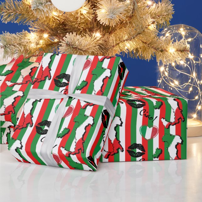 Ciao Italiana Flagga och Shapes Presentpapper (Helgdagar)