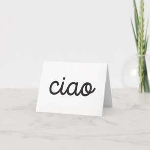 Ciao, italienska hälsning kort