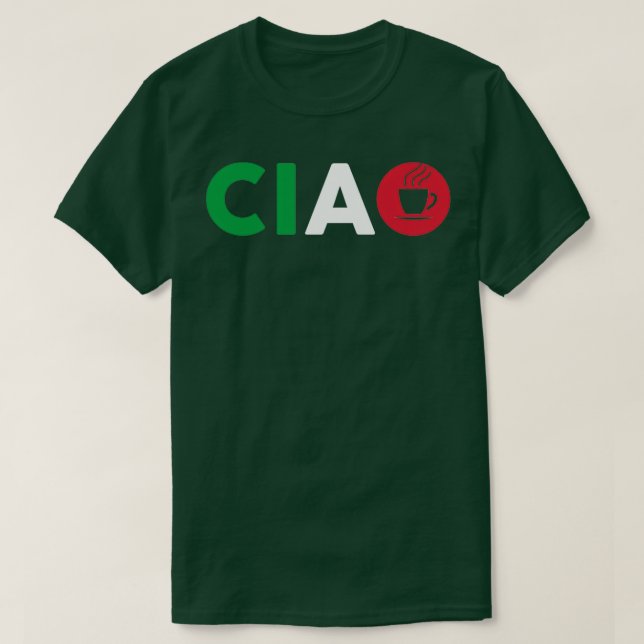 Ciao Italienska i Kärlek Italien med Italia Espres T Shirt (Design framsida)