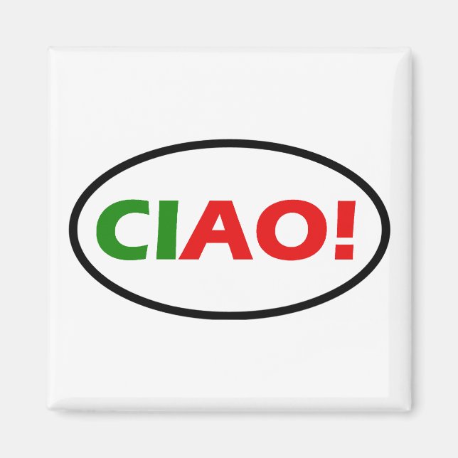 Ciao! Kvadratisk magnet (Framsidan)
