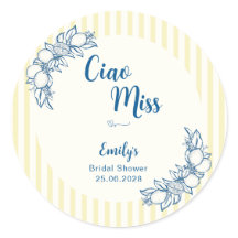 Ciao Miss Bröllopsfest Rund Klistermärke
