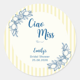 Ciao Miss Bröllopsfest Rund Klistermärke