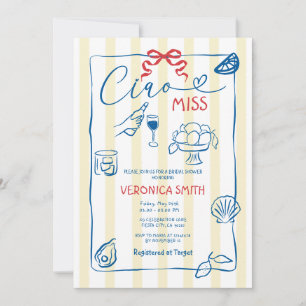 Ciao Miss Möhippa Sommar Italien Theme Inbjudningar