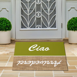 Ciao - olivburlap-rustik doormat