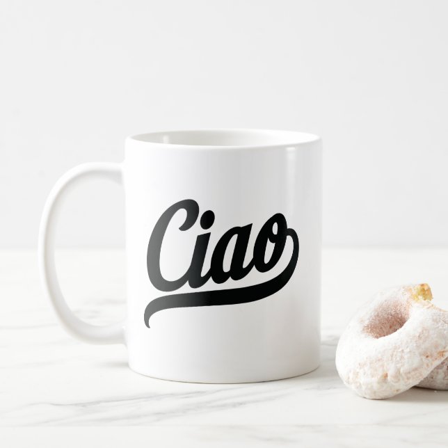 Ciao Script (svart) Kaffemugg (Med munk)