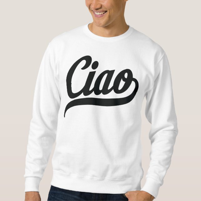 Ciao Script (svart) Lång Ärmad Tröja (Framsida)