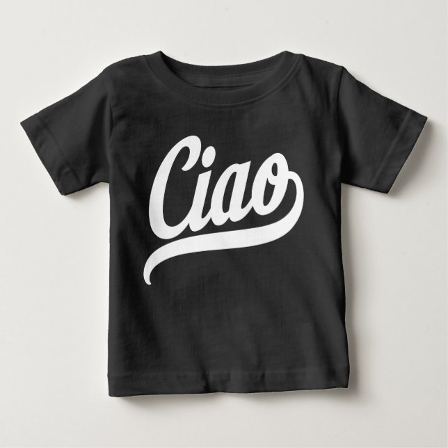 Ciao Script (vit) T Shirt (Framsida)