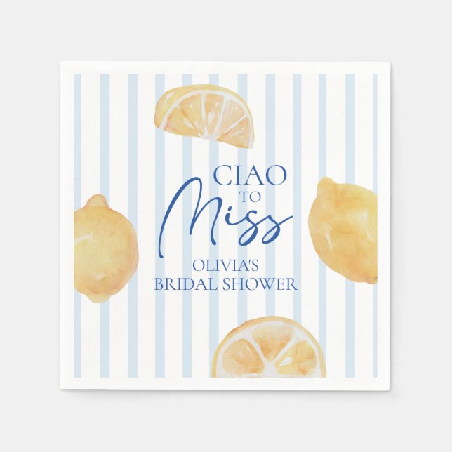 Ciao till Miss Lemon Bröllopsfest Pappersservett (Framsidan)