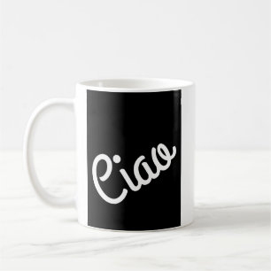 Ciao Typography White on Black Kaffemugg