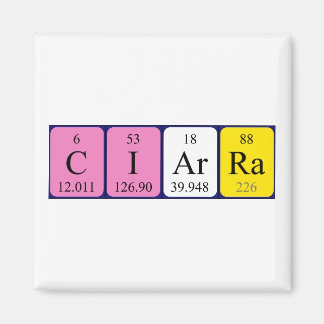 Ciarra Periodisk bord namn magnet (Framsidan)