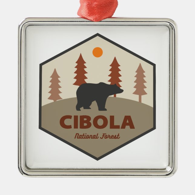 Cibola National Forest Björn Julgransprydnad Metall (Framsidan)