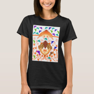 Cicada Blommigt Svarmbrood Insekt Nature Stil T Shirt