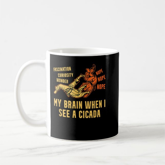Cicada Brood X Funny när jag ser en Cicada Kaffemugg (Vänster)