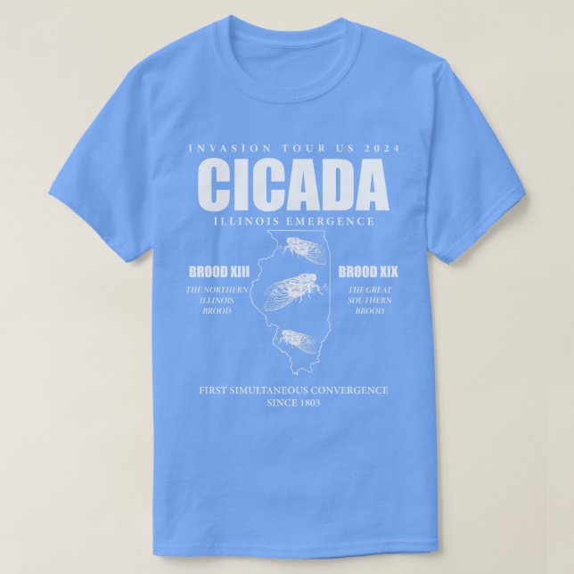 Cicada Illinois Invasion Us Tour Brood XIX XIII 20 T Shirt (Design framsida)