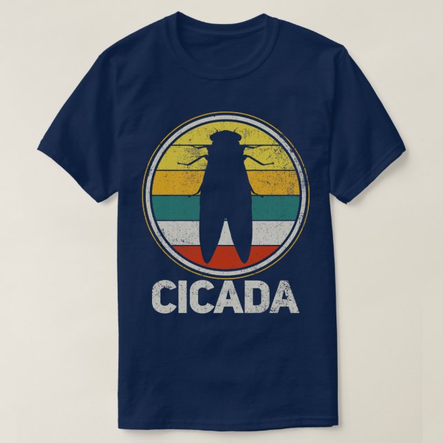 Cicada Insekt Entomolog Vintage T Shirt (Design framsida)