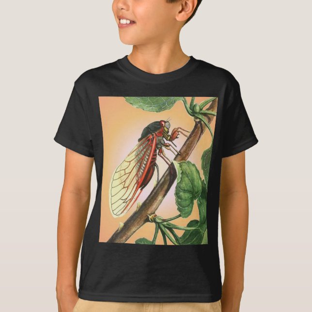 Cicada Insekt Illustration Art Tee Shirt (Framsida)