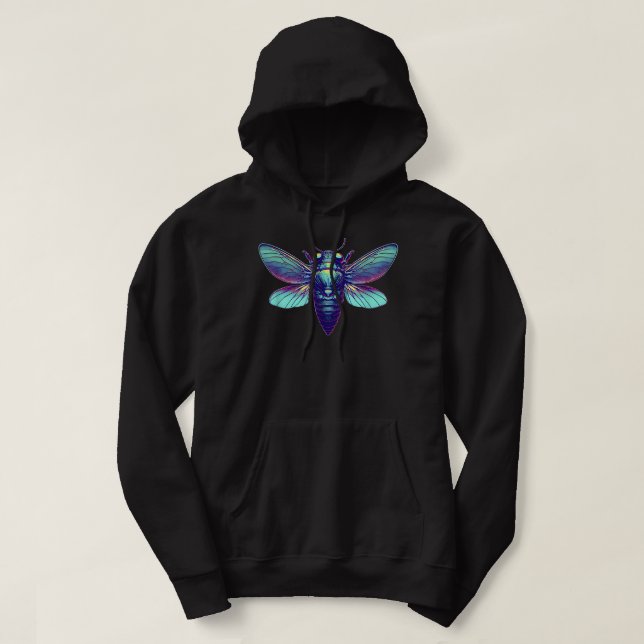 Cicada Insekt Kryp Colorful Cicada Emergence Hoodie (Design framsida)