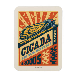 Cicada Invasion 2024 Brev Press Magnet