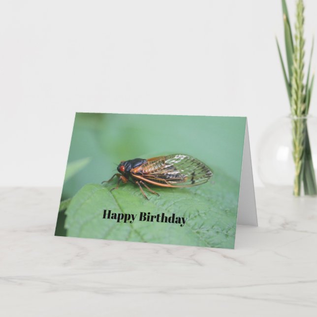 Cicada Photo Birthday Kort (Framsida)