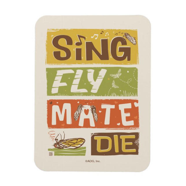Cicada Sjunga Fly Mate Die Magnet (Vertikal)