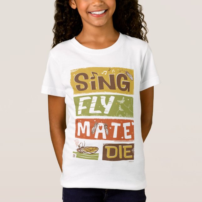 Cicada Sjunga Fly Mate Die T Shirt (Framsida)