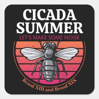 Cicada Summer Best Gift to Cicada Brood Enthusiast Fyrkantigt Klistermärke