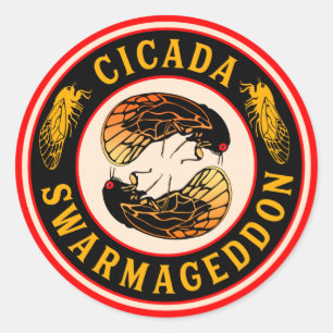 Cicada Swarmageddon Funny Cicadas är tillbaka Runt Klistermärke