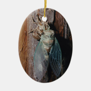 Cicada torkar sin vingar julgransprydnad keramik