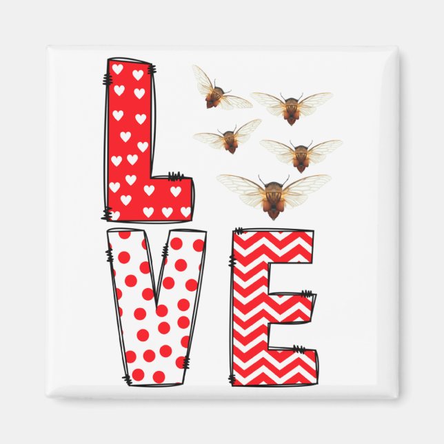 Cicada Valentines Day Love Valentine Cute Hearts  Magnet (Framsidan)