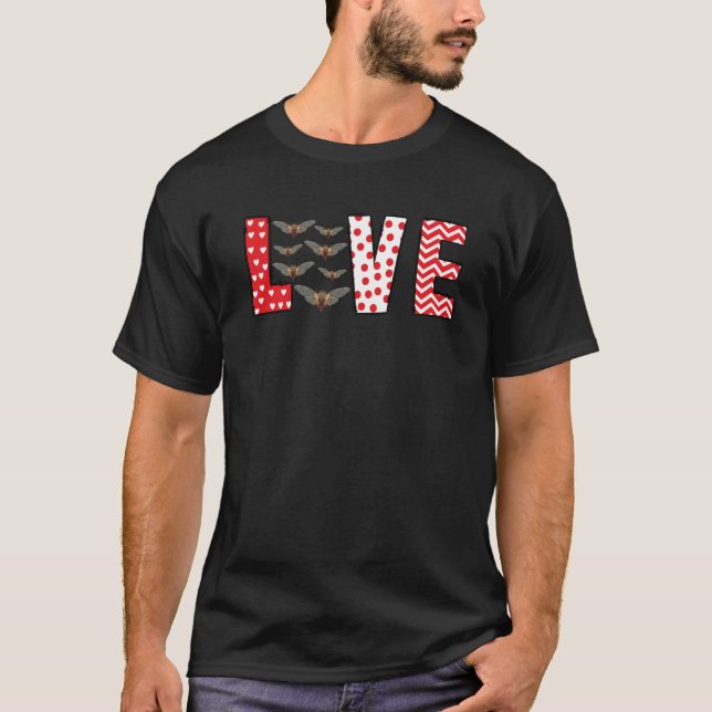 Cicada Valentines Day Love Valentine Cute Hearts T Shirt (Framsida)