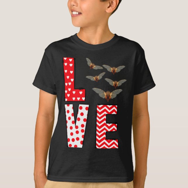 Cicada Valentines Day Love Valentine Cute Hearts  T Shirt (Framsida)
