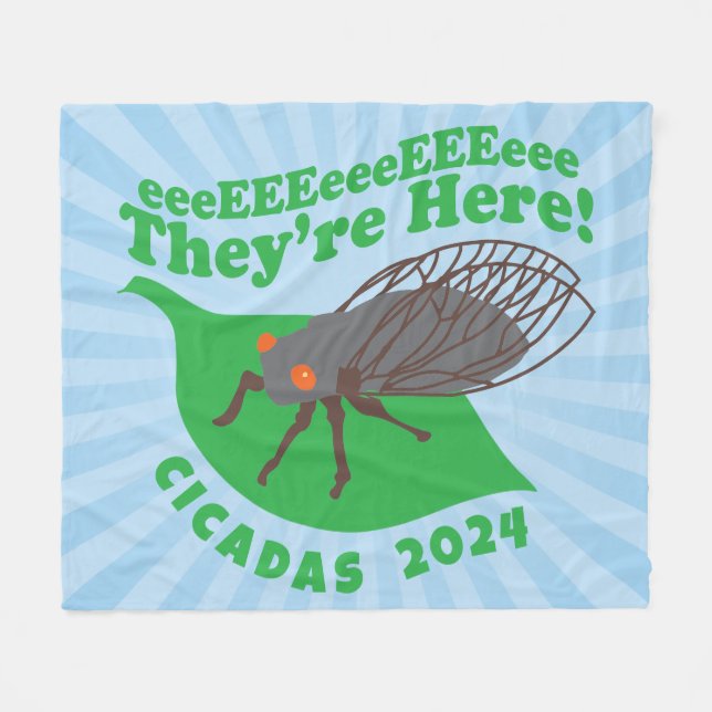 Cicadas 2024 De är här Fleecefilt (Framsidan (Horisontell))