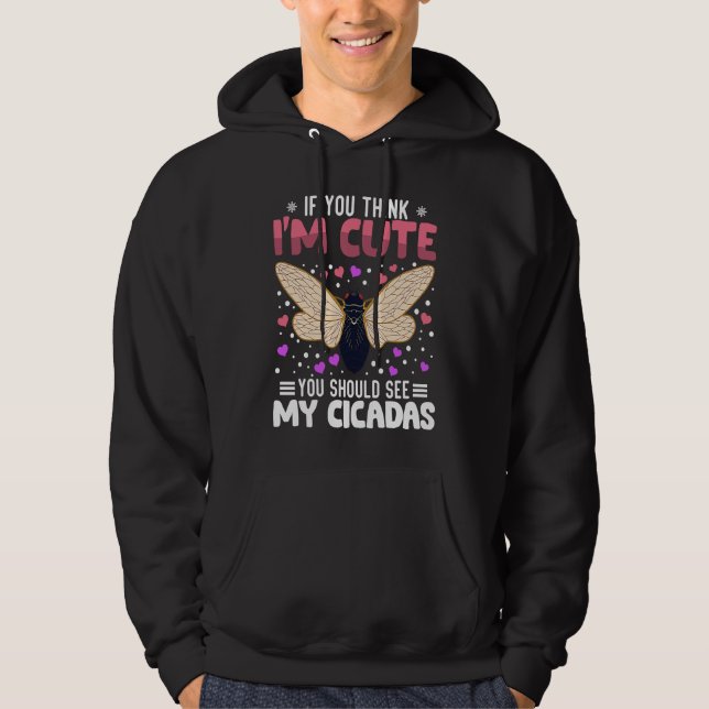Cicadas Heart Valentine's Day Animal For Womens Ki Hoodie (Framsida)