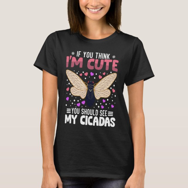 Cicadas Heart Valentine's Day Animal For Womens Ki T Shirt (Framsida)